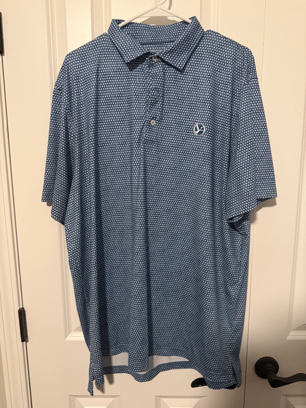 johnnie-O Light Blue Micro Dot Polo